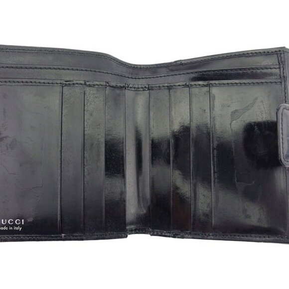 GUCCI W Hook Wallet Horsebit Enamel Leather Authentic Used - Picture 6 of 11